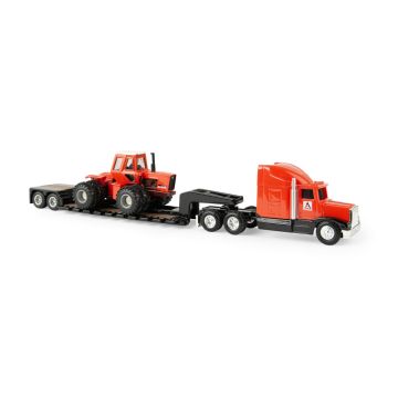 1/64 Allis Chalmers 7580 4WD on Semi with lowboy trailer