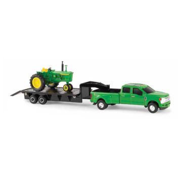 1/64 Ford F-350 Dealer Pickup John Deere with 4020 & Trailer