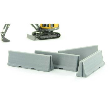 1/64 Concrete Traffic Barriers Set of 4